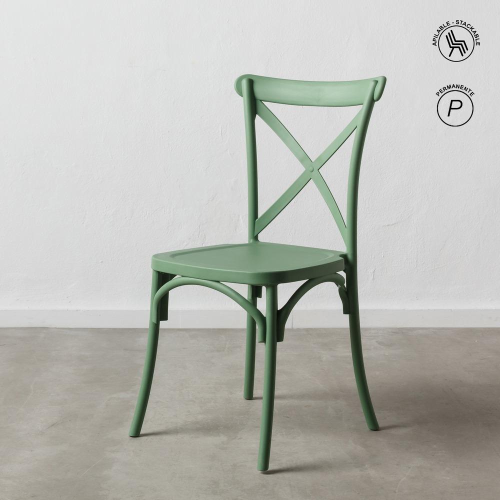 silla-apilable-verde-polipropileno-4850-x-43-x-91-cm-152657