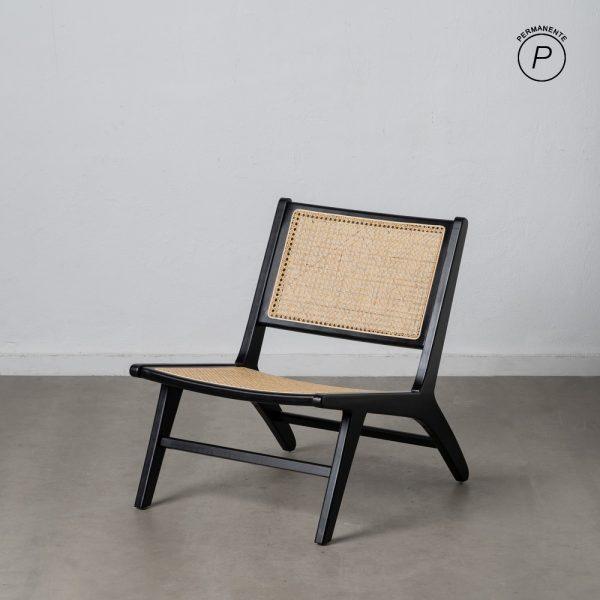 SILLÓN NATURAL-NEGRO MADERA-RATÁN SALÓN 60
