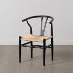 SILLA NEGRO-NATURAL METAL SALÓN 54 X 53 X 75 CM