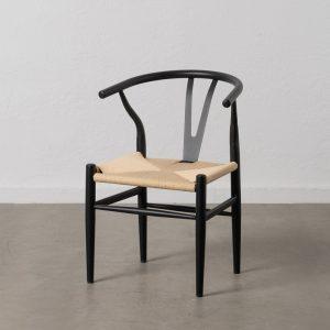 SILLA NEGRO-NATURAL METAL SALÓN 54 X 53 X 75 CM