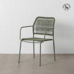 SILLA APILABLE VERDE ACERO EXTERIOR 53 X 63 X 78 CM