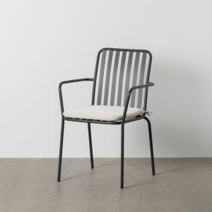 SILLA ANTRACITA ACERO EXTERIOR 56 X 57 X 87 CM
