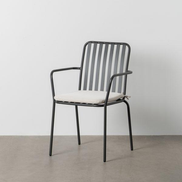 SILLA ANTRACITA ACERO EXTERIOR 56 X 57 X 87 CM