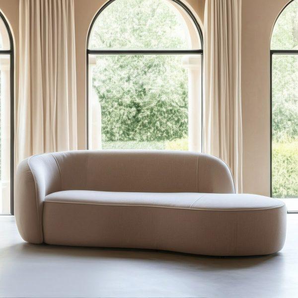 SOFÁ 3 PLAZAS BEIGE TEJIDO-MADERA 229 X 100 X 76 CM