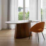 MESA COMEDOR BLANCO-MARRÓN DM-CERÁMICA 180 X 90 X 75 CM