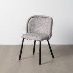 SILLA JASPEADO GRIS-BLANCO TEJIDO-METAL 56 X 56 X 78 CM