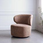 SILLÓN GIRATORIO TAUPE TEJIDO-MADERA 73 X 68 X 74 CM