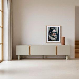 MUEBLE TV TAUPE DM SALÓN 180 X 40 X 50 CM