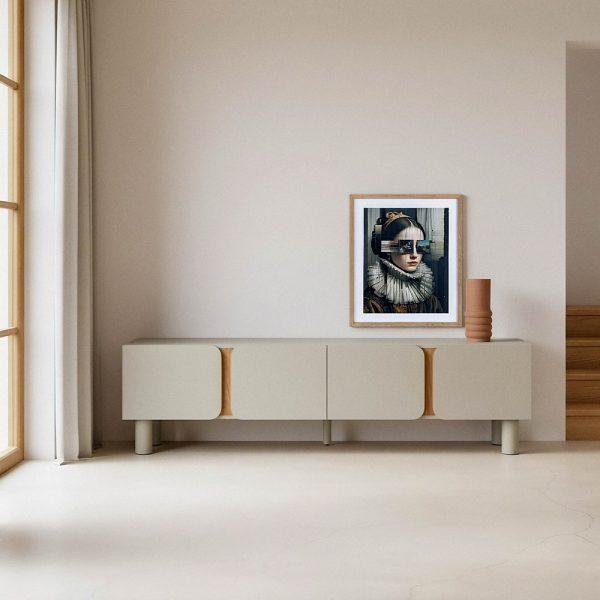 MUEBLE TV TAUPE DM SALÓN 180 X 40 X 50 CM