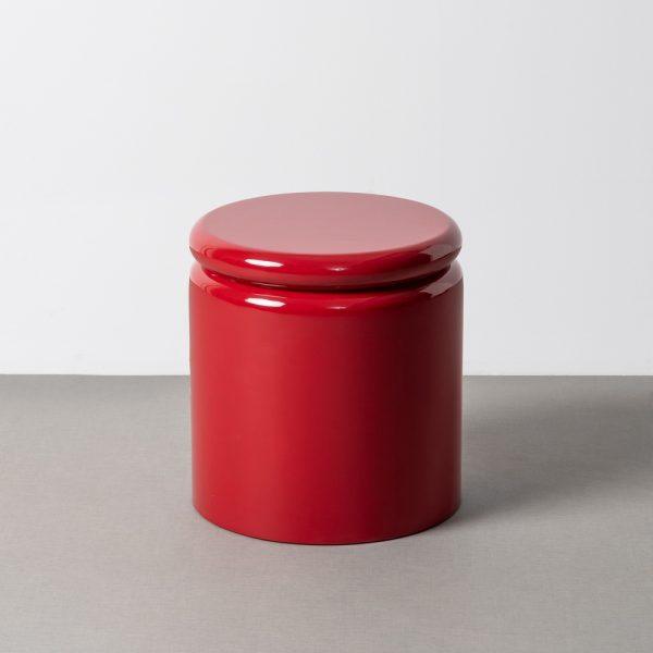 MESA AUXILIAR LACADO ROJO DM SALÓN 40 X 40 X 43 CM