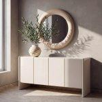 APARADOR LACADO CREMA MÁRMOL-DM SALÓN 163 X 45 X 75 CM