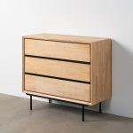 CÓMODA NATURAL-NEGRO MADERA-METAL 99