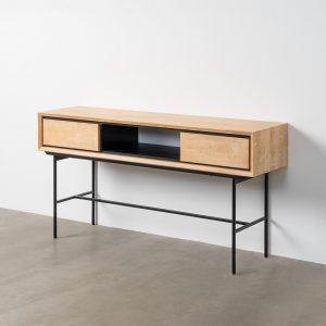 ESCRITORIO NATURAL-NEGRO MADERA-METAL 150 X 40 X 74 CM