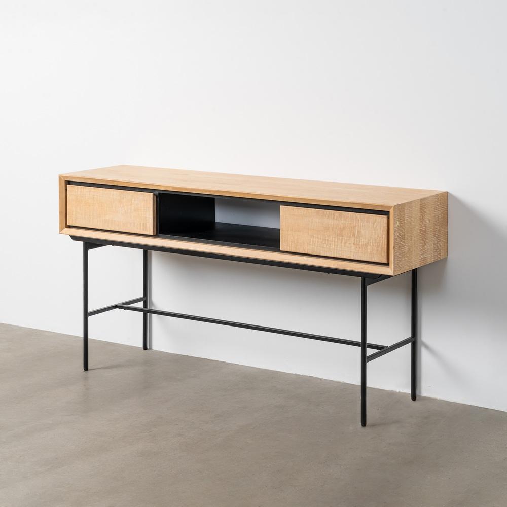 escritorio-natural-negro-madera-metal-150-x-40-x-74-cm-615684