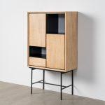 ARMARIO NATURAL-NEGRO MADERA-METAL 84