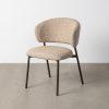 SILLA JASPEADO BEIGE-MARRÓN TEJIDO-METAL 57 X 60 X 81 CM