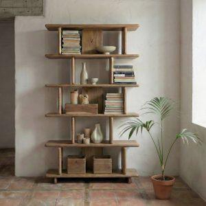 ESTANTERÍA NATURAL MADERA DE MANGO SALÓN 106 X 35