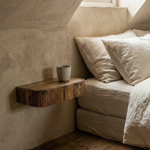 MESITA MIEL MADERA DE MANGO 35 X 15 X 7