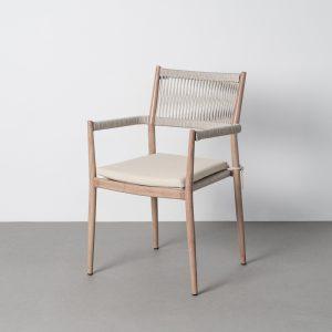 SILLA ACERO-RATTÁN PE EXTERIOR 55 X 55 X 85 CM