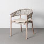 SILLA ACERO-RATTÁN PE EXTERIOR 57 X 58 X 77 CM