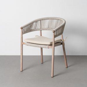 SILLA ACERO-RATTÁN PE EXTERIOR 57 X 58 X 77 CM