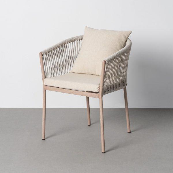 SILLA ACERO-RATTÁN PE EXTERIOR 57 X 58 X 74