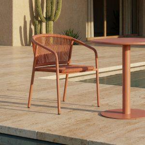 SILLA APILABLE ALUMINIO-RATTÁN PE 57 X 60 X 77