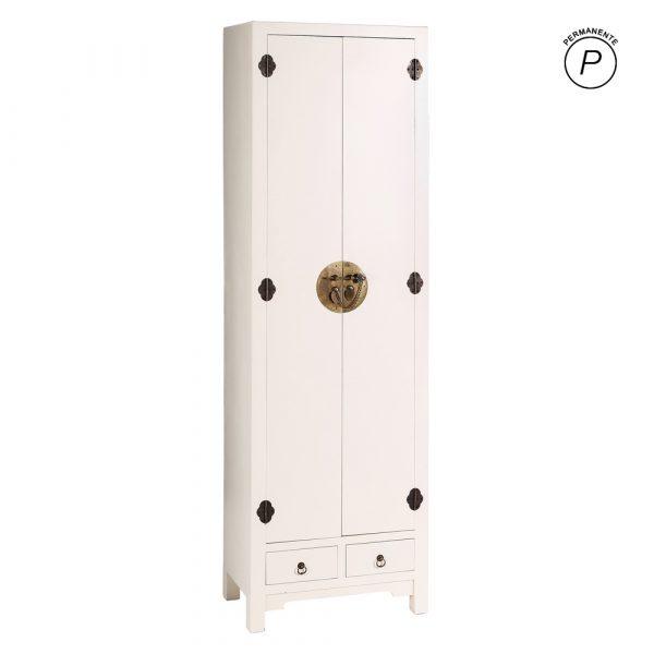 ARMARIO 2 PUERTAS Y 2 CAJONES BLANCO 55 X 33 X 185 CM