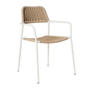SILLA APILABLE MILOS BLANCO BEIGE