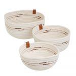 S/3 CESTA CUERDA POLIALGODÓN 26 X 26 X 11 CM