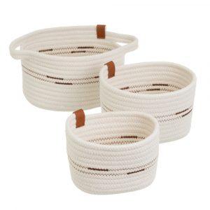 S/3 CESTA CUERDA POLIALGODÓN 30 X 18 X 14 CM