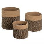 S/3 CESTA CUERDA NEGRO 30 X 30 X 30 CM