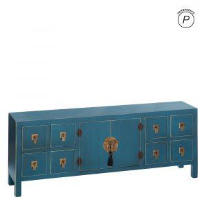 MUEBLE 8 CAJONES AZUL DM ''ORIENTE'' 130 X 24 X 50