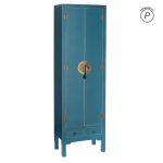 ARMARIO 2 PUERTAS Y 2 CAJONES AZUL DM 55 X 33 X 185 CM