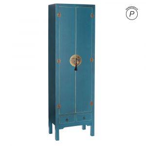 ARMARIO 2 PUERTAS Y 2 CAJONES AZUL DM 55 X 33 X 185 CM