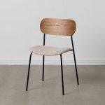 SILLA MARRÓN-CREMA TEJIDO-METAL SALÓN 49 X 53 X 80 CM