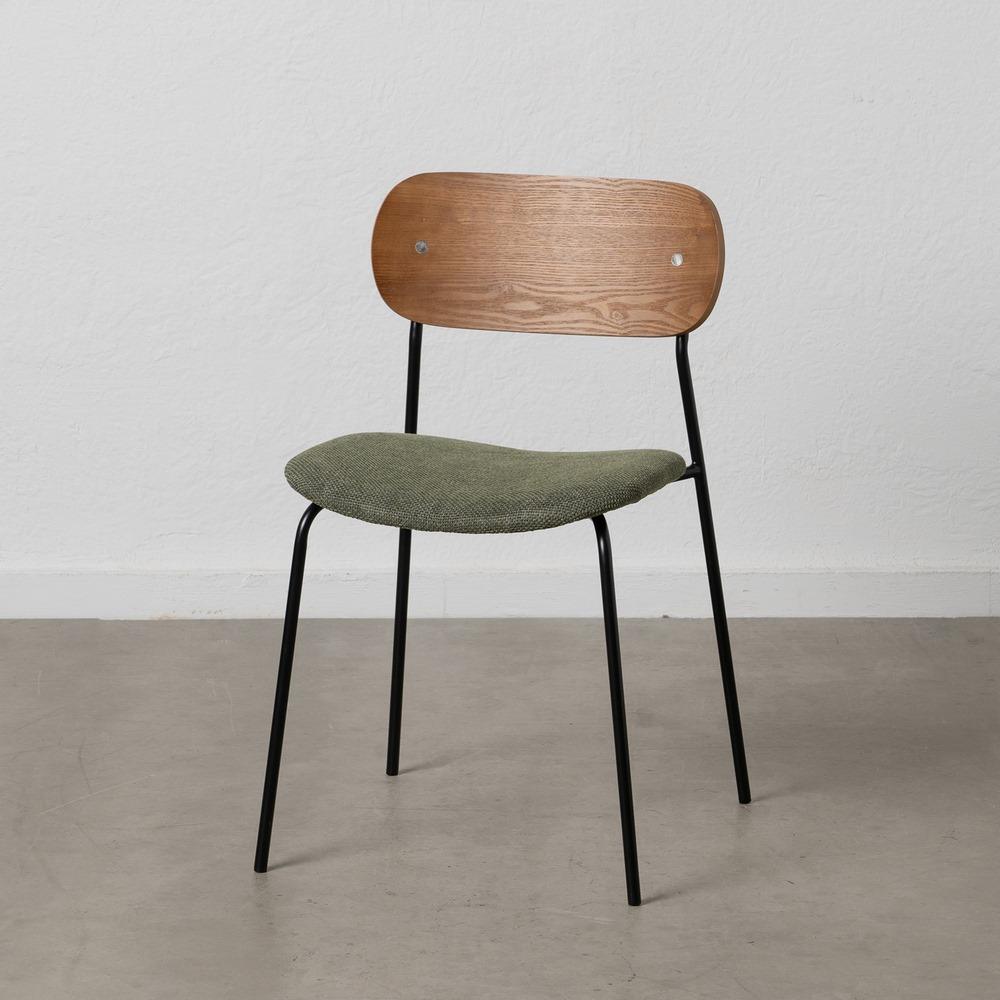 SILLA MARRÓN-VERDE TEJIDO-METAL SALÓN 49 X 53 X 80 CM