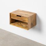 MESITA FLOTANTE MIEL MADERA DE MANGO 40 X 25 X 23 CM