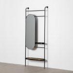 ESPEJO RECIBIDOR NEGRO-NATURAL 80 X 28 X 200 CM