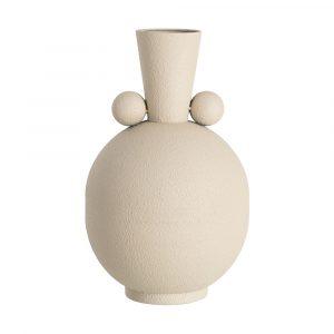 JARRÓN BEIGE METAL 24 X 24 X 38