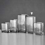 JARRÓN RECTANGULAR VIDRIO 10 X 8 X 22 CM