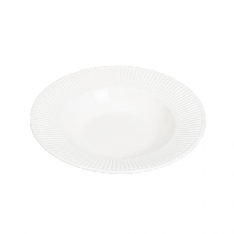 PLATO HONDO LINES PORCELANA BLANCO 22 X 22 X 4 CM